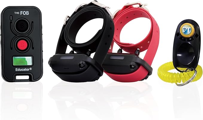 E-Collar Technologies FOB Educator Remote Dog Training Collar, Hands-Free Button for Small Medium Large Dogs, Waterproof, Rechargeable (FE-562)