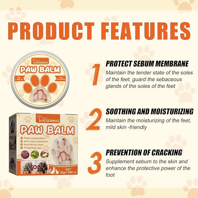 Paw Balm Protectant Cream for Moisturize Pet Paws (60G)