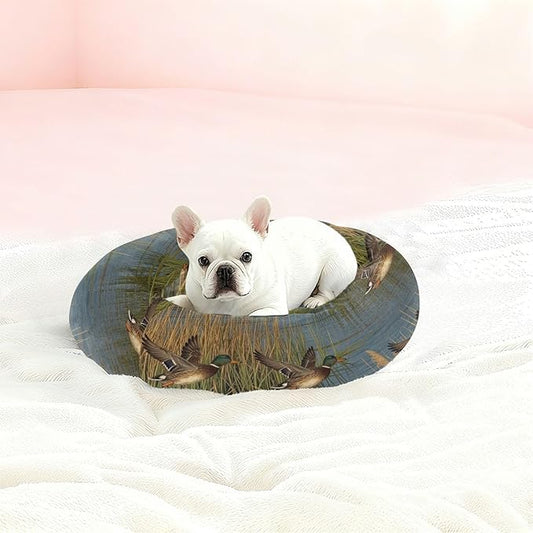 Pet Dog Beds Warm & Cozy fluffier Orthopedic Dog Bed for Extra Small Size Pets Supplies Wetland Bird Scene