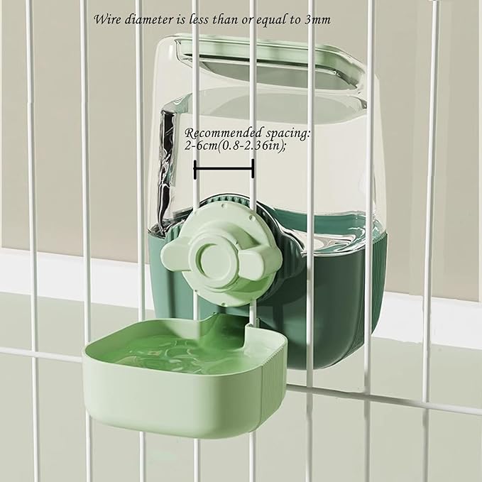 Pet Dog Cat Hanging Automatic Feeders, Auto Gravity Pet Feeder No Drip Water Set, Cage Pet Feeding Bowls Dispenser for Cats Dogs Puppy, Rabbit (Yellow)