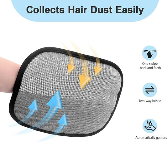 2 PCS Pet Hair Removal Glove, Reusable Electrostatic Cats & Dogs Hair Removal Tool for Couch, Furniture, Carpet, Car Seat, Clothes