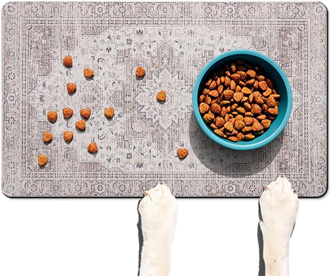 Dog Food Mat for Floors Waterproof Quick Dry Pet Placemat Cat Feeding Bowls Mats for Food and Water, Eco-Friendly Dog Accessories Diatomite Pets Supplies 16" X 24"