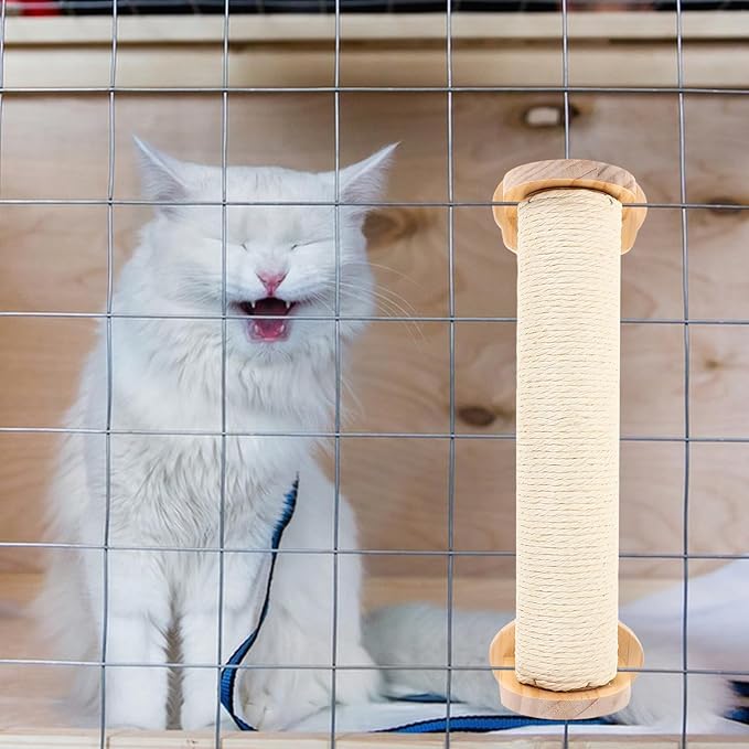 NUOBESTY Hanging Cat Scratching Post Sisal Sturdy Clawing Pole for Indoor Cats Kitten Cage Accessory Furniture Protection