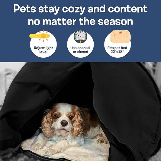 Original Patented Cozy Pet Bed: Calming Den for Indoor Cats and Small Dogs, Portable Cave Tent Design for Comfort, Ideal for Pets Seeking a Relaxing, Secure Space, Ideal for Anxiety Relief & Comfort