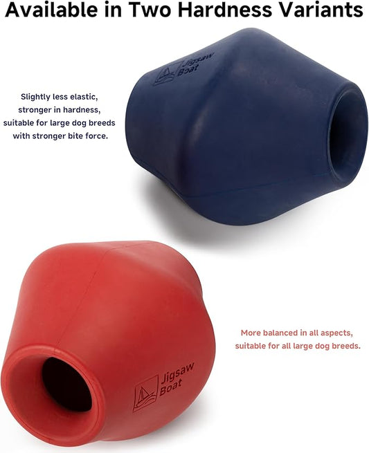 Stuffable Enrichment Dog Toy – Extra Firm Natural Rubber Treat Dispenser for Medium Dogs, Irregular Shape, Blue, Bully Stick Compatible