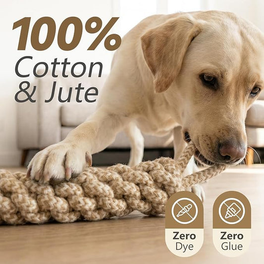 Dog Chew Toys for Aggressive Chewers, Rope Toys for Large Dogs with Dental Benefits, Durable Training Chew Rope, L Size