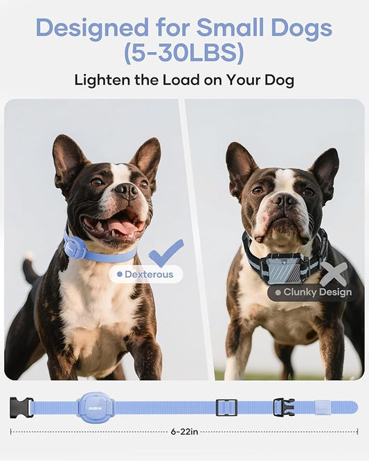 Jugbow Shock Collar for Small Dogs - 4200FT Dog Training Collar with Remote for 5-30lbs Mini Small Dogs, IPX8-Waterproof Rechargeable E-Collar with Beep (1-9), Vibration(1-3), Safe Shock(0-16)(Blue)