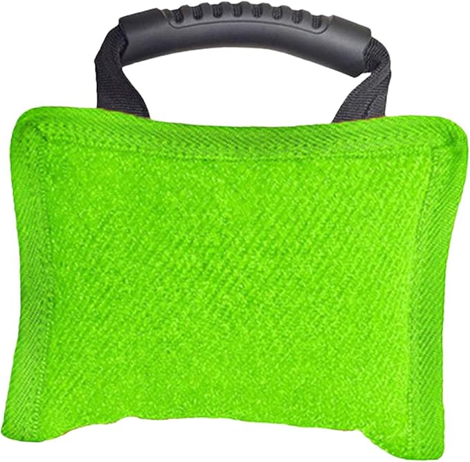 Baoblaze Dog Bite Pillow Tough Tug Toy Practical Portable Outdoor Pet Supplies for Small and Medium Sized Dogs Biting Pad with Handle, Green
