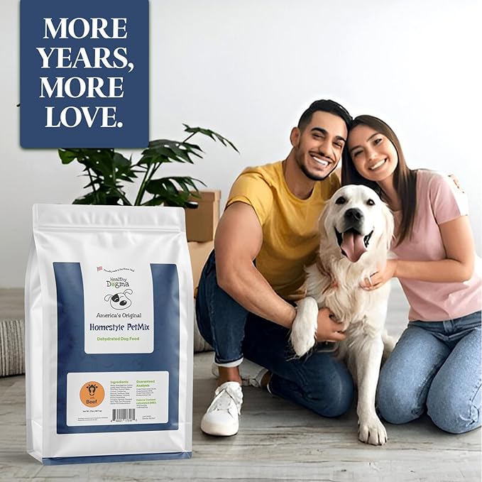 Healthy Dogma - Homestyle PetMix Dehydrated Dog Food with Beef & Raw, Clean Ingredient - No Preservatives, Homemade Dog Food (Homestyle PetMix with Beef, 2 lbs)