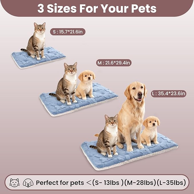 Self Warming Cat Bed, 28 X 22 Inch Reversible Two-Sided Use Self Heating Mat for Cats and Dogs, Washable Cat Warming Pad for Indoor Use, Cozy Flannel Base. (M - 28 X 22 Inch)