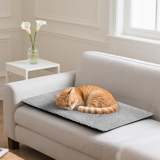 PETLESO Self Warming Cat Bed Mat, 24" x 18" Thermal Cat Pad Small Dog Bed for Indoor Outdoor Pet, Non Electric Self Heating Pet Pad Anti-Slip, Removable, Machine Washable
