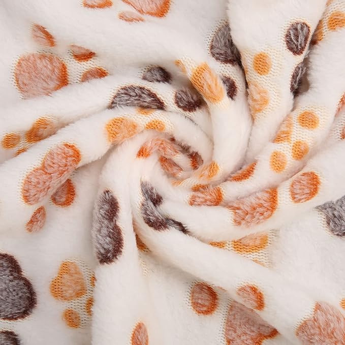 3Pcs Dog Paw Print Fleece Blanket, Pet Warm Sleep Mat, Coral Fleece Soft Dog Blanket with Cute Paw Design, Bite Resistant Pet Supplies for Dogs Cats Small Animals (25.5cm)