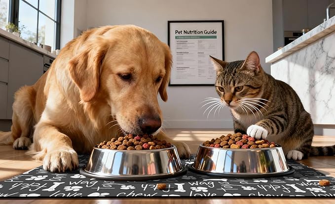 Dog Food Mat, Absorbent Waterproof Non-Slip Pet Cat Bowl Feeding Mat for Food & Water Pet Supplies 16 * 24"