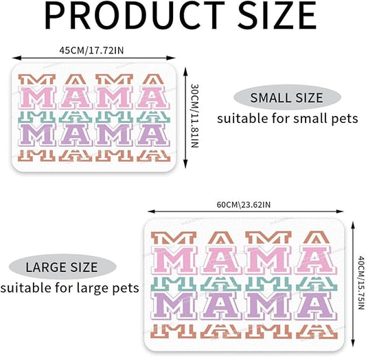 Dog Food Mat Dog Mat for Food and Water 24x16In Happy Mother's Day Floral Gift for Mom Hz No Stains Cat Pet Feeding Mats Water Bowl Messy Drinkers