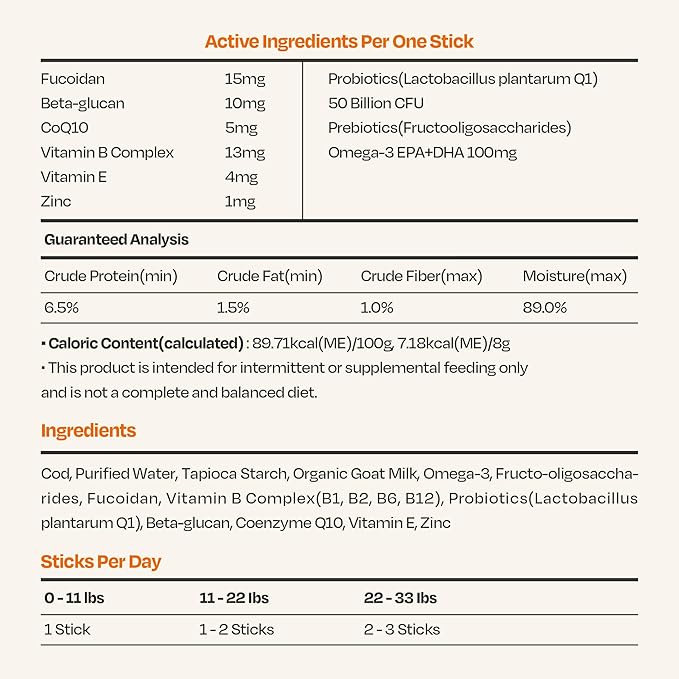 Easy Care Immunity with Multivitamins - Lickable Supplement for Cats, Immune Support, Cod & Goat Milk Flavor, 30 Tubes