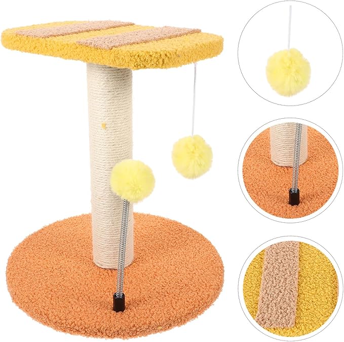 DOITOOL -Shaped Cat Scratching Post Small Indoor Vertical Kitten Scratcher Wear-Resistant Comfortable Cat Climbing Tower for Home Use