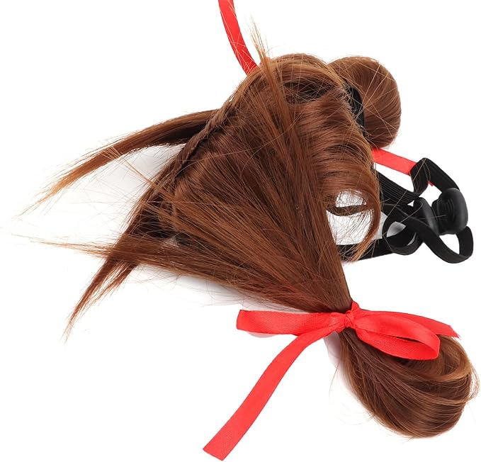 Dog Wig Funny Cosplay Toy for Pet Halloween Party Festival, Adjustable Band for Head Girth 30-60cm, Nylon Fiber Material for Comfort, Pet Supplies