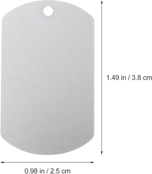 Alasum 20pcs Blank Aluminum Dog Tags 38x25mm Silver Metal Pet Id Tags for Engraving Sturdy Pet Supplies for Dogs and Puppies