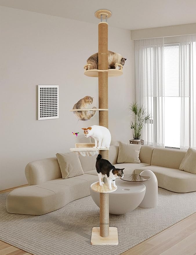 Replacement Cat Scratching Sisal Post Length 11.8in30cm Cat Tree Cat Scratching Post Extension Post with M10 Screw Replacement Cat Scratching Post Part…