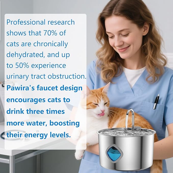 2026 New Water Fountain for Dogs, 3.2L Hydro Paws Water Fountain, Stainless Steel Dog Water Fountain with 2 Filters, Give Your Dog a Longer, Healthier Life with Proper Hydration (10Filters, 3.2L)