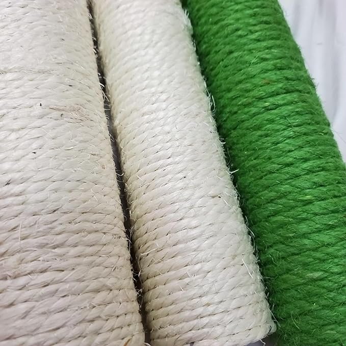 2Pcs M10 Cat Tree Replacement Posts - 10mm Bolt Sisal Cat Scratching Post Replacement Pole DIY M10 Bolt Sturdy PVC Tubes 3.34 * 15" (White)