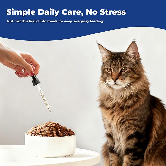 Taurine Supplement for Cats Liquid Drops – Essential Taurine for Heart Health, Vision & Immune Support, Easy-to-Mix Daily Feline Nutrition Supplement