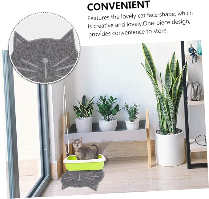 DOITOOL 3 Pcs Non-Slip Cat Litter Mat Pet Litter Tracking Mat for Cat Large Cat Feeding Pad