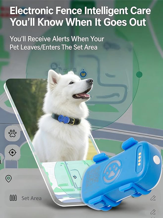 GPS Tracker for Dogs with Activity and Wellness Monitoring, Real-time Tracking Pet GPS Location Tracker, Waterproof,Location History, Geofence, Long-Life Battery, Subscription Needed