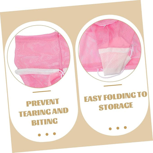 Multi Function Cat Grooming Bag for Bathing Nail Trimming Veterinary Care Durable Fast Dry Wear Resistant Mesh Pouch with Pull Rope Buckle Strap for Easy and Control