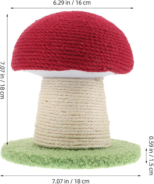 UPKOCH Cat Scratching Post Red Mushroom Small Sisal Vertical Scratcher with Base Sturdy Kitten Claw Board Interactive Indoor Cat for Daily Use
