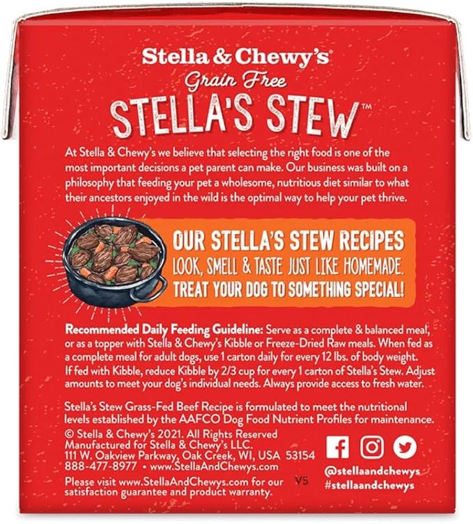 Stella & Chewy's Stella's Stew Grass-Fed Beef Recipe Wet Dog Food (Pack of 12)