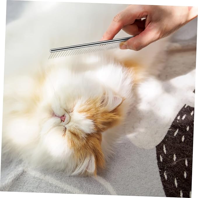 BESPORTBLE 3pcs Dog Cat Grooming Tools Stainless Steel Comb for Hair Removal Tangles Mats and Skin Massage