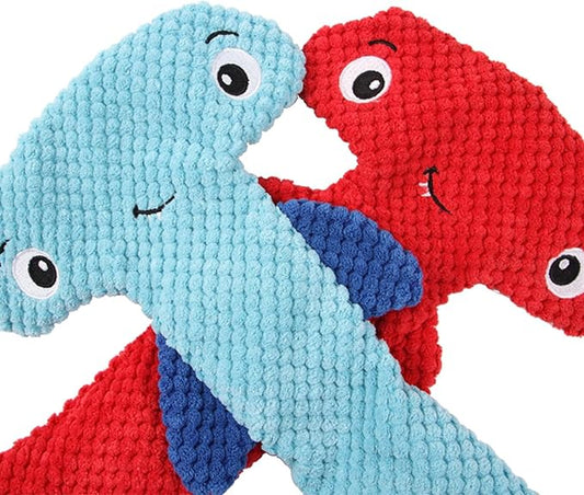 Squeaky Hammerhead-Shark Shape Doll Dog Chew Toy Soft Massage Supplies Pet Plush Animals Molar Pet Supplies for Large Aggressive Chewers Boredom for Aggressive Chewers Large Breed
