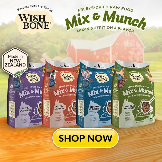 Wishbone Mix & Munch Raw Freeze-Dried Grain-Free Lamb, Goat and Chicken for Cats