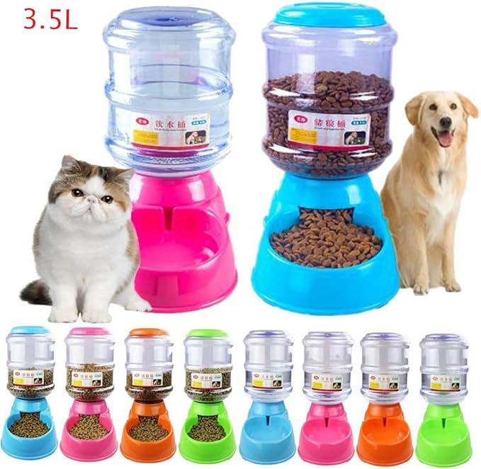 Dog Cat Automatic Feeder 3.5l Pet Water Bowl Filtered Drinking Fountain Spill Leakproof -Slip Pad Easy to Assemble