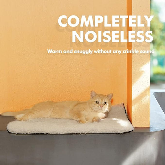 Self Warming Cat Bed Self Heating Cat Dog Mat 24 x 18 inch Extra Warm Thermal Pet Pad for Indoor Outdoor Pets with Removable Cover Non-Slip Bottom Washable Non Electric