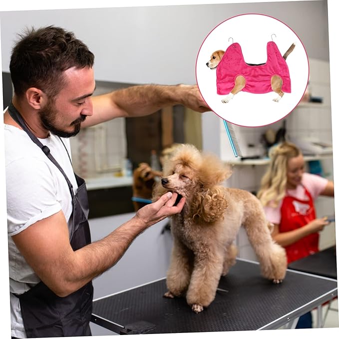 Happyyami Grooming Hammock for Cats and Dogs Ergonomic Design Easy to Install Pet Grooming Helper for Home Use
