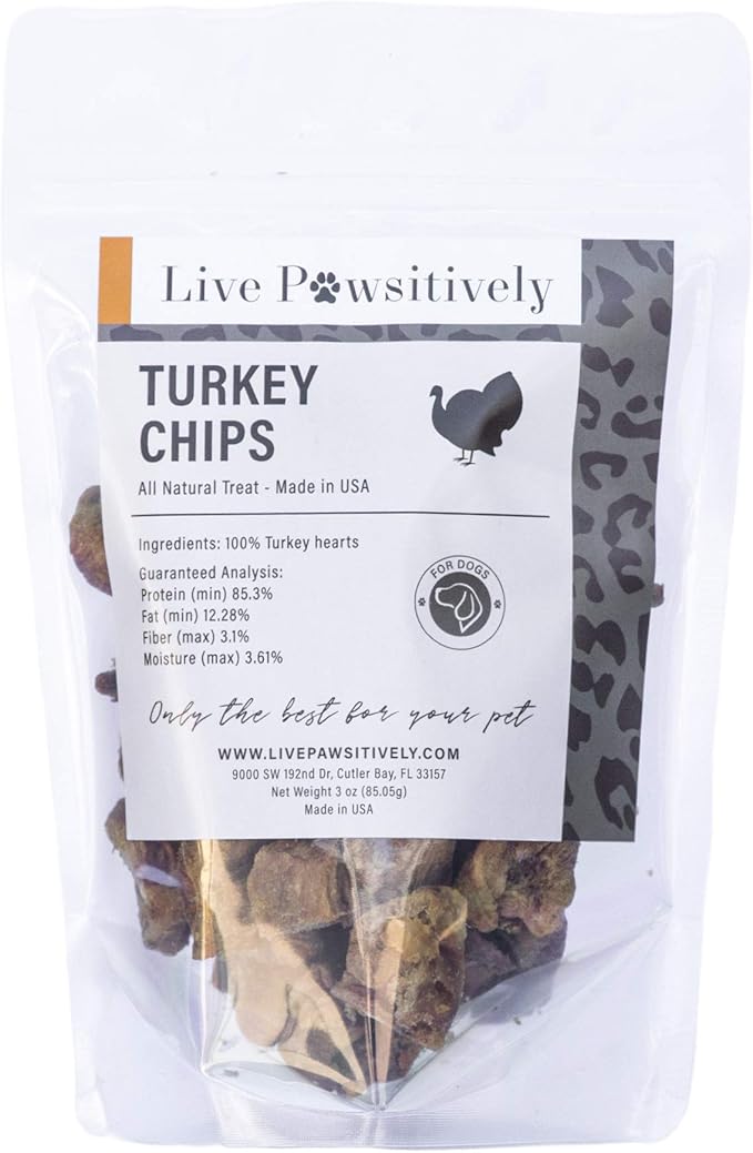 All-Natural Treat for Dogs & Cats, Single Ingredient, Picky Eaters, Grain & Gluten Free, Freeze Dried Turkey Hearts, No Preservatives, Made in USA