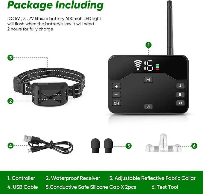 Wireless Dog Fence,Remote Training Collar & Electric Fence,Waterproof & Rechargeable,2025 Wireless Dog Training Collar for Medium & Large Sizes Dogs