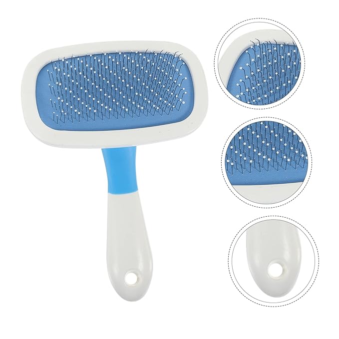 Kisangel 1Pc Pet Massage Comb for Cats Detangling Tool with Protective Tips for Grooming Removing Dead Hair Safe Design for Daily Use Bath Random