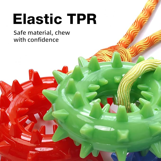 Colorful Dog Rope Chew Toy, Interactive Tug Toy for Pet Dental Health, Durable Puppy Teething Toy, Fun Indoor Outdoor Pet Play Supply for All Dogs (Toothbrush Blue)