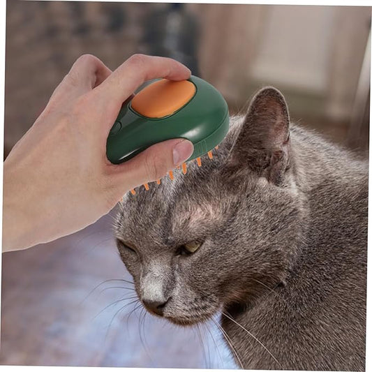 UPKOCH Cat Steam Brush with Ergonomic Design for Easy Grooming Safe and Reusable Pet Shower Brush for Cats Dogs and Animals Avocado Spray Comb