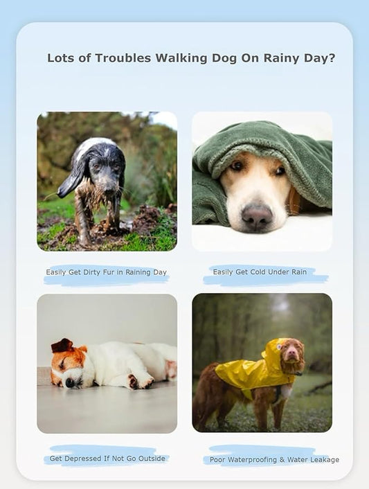 Waterproof Dog Raincoat,Full Coverage 4 Legs Dog Rain Jacket for Small Dogs,Pet Rain Coat with Hood,Reflective Strips&Leash Hole Outdoor Raincoat (Medium(for Weight 5.1-8.1 lb), Blue)