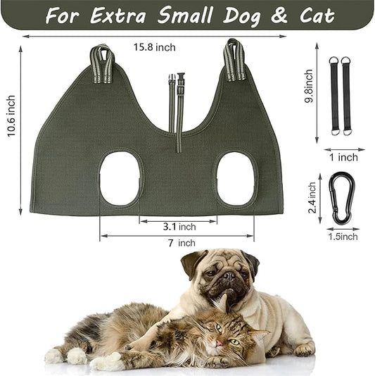 FEEGO Pet Grooming Hammock for Small Dogs & Cats, Dog Grooming Hammock, Pet Grooming Sling, Dog Grooming Harness, Pet Nail Clip Bag for Grooming, Cat Grooming Sling for Trimming Nail and Ear/Eye Care