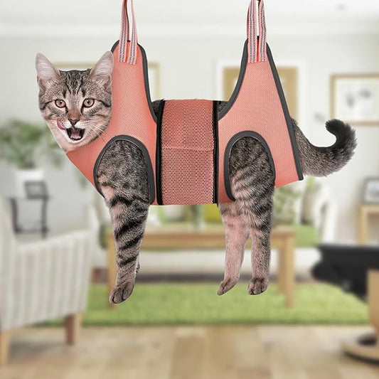 Cat Nail Clipping Hammock - Elastic Pet Grooming Hammock, Breathable Cat Restraint Hammock | Pet Hammock Restraint Bag, No Scratching Pet Grooming Sling For Bathing, Nail Trimming, Clipping, Examining