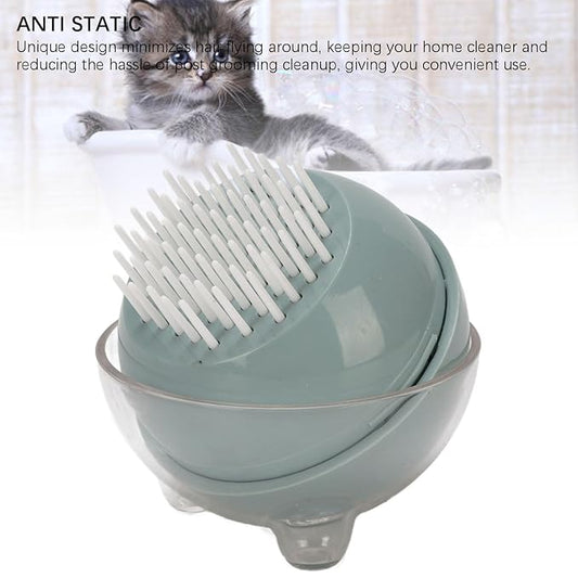Pet Massage Brush, Comfortable Grip and Efficient Design Gentle Remove Loose Hair Pet Grooming Cleanup Comb for Short Haired Dogs and Cats(Gray) (Green)