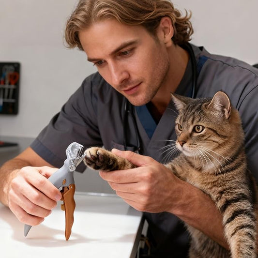 Cat Nail Clipper - with Magnifying Mirror for Precise Grooming, Dog Toenail Clippers with Safety Guard for Kitten Puppy Small Animals Rabbit Grooming Trimming Clipping, Ergonomic Handle Design
