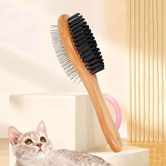 Cat Grooming Brush,Wooden Comfort Grip Hair Remover | Dog Hair Brush Pet Grooming Comb | for Massage Shower Outdoor Home Bathroom Puppy Kitten Bathing Washing Cleaning