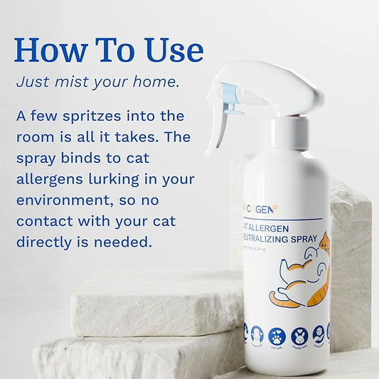Pacagen Cat Allergen Neutralizing Spray for Humans - Perfect for Home Use, Immediate Results, Easy to Use, and Pet Friendly - A Few Sprays Away from A Clear Day