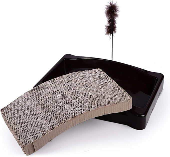 MeowWoof MW Cat Scratcher Carboard, Cat Scratching Post with Catnip, Corrugate Scratch Bed for Small and Large Cats